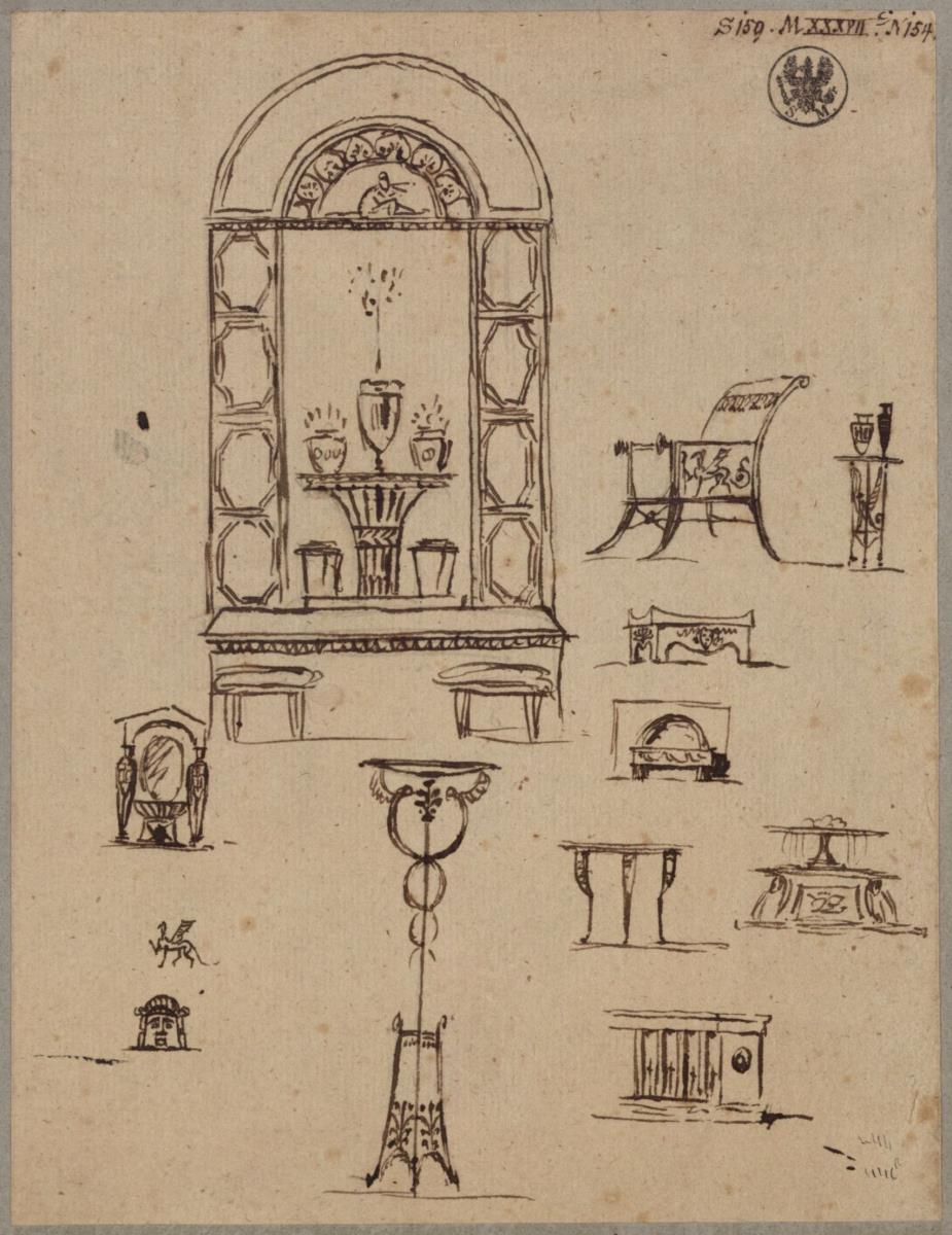 Wanddekoration & Sitzmöbel & Tische & Brunnen & verschiedene Gegenstände