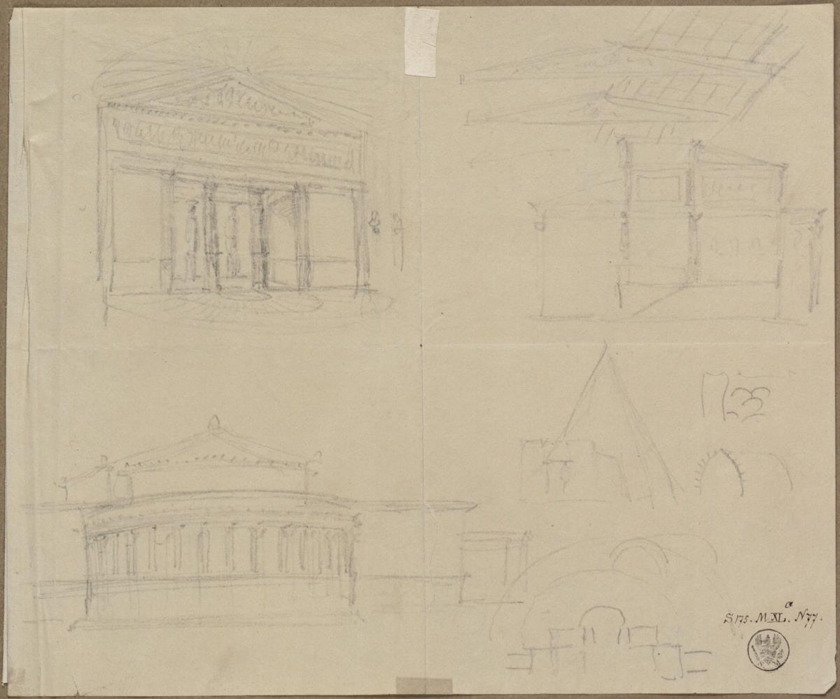 Detailskizzen zu einem Vorbau
