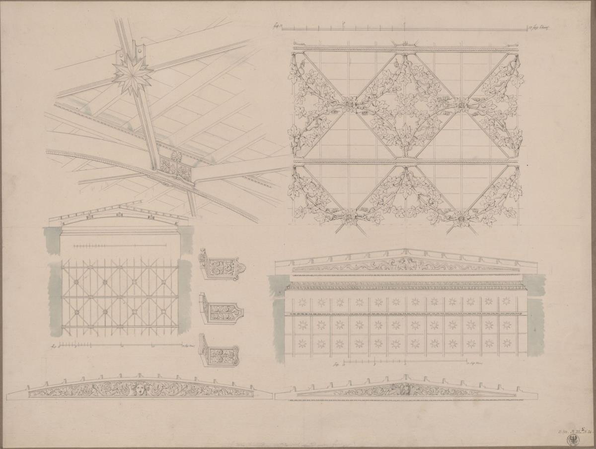 Die Residenz eines Fürsten. Großer Thron- und Festsaal. Decke der Nebenräume