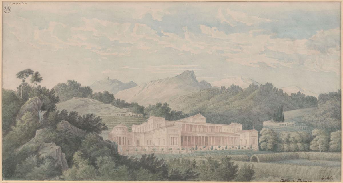 Rekonstruktion der Villa Tusca nach Plinius. Ansicht