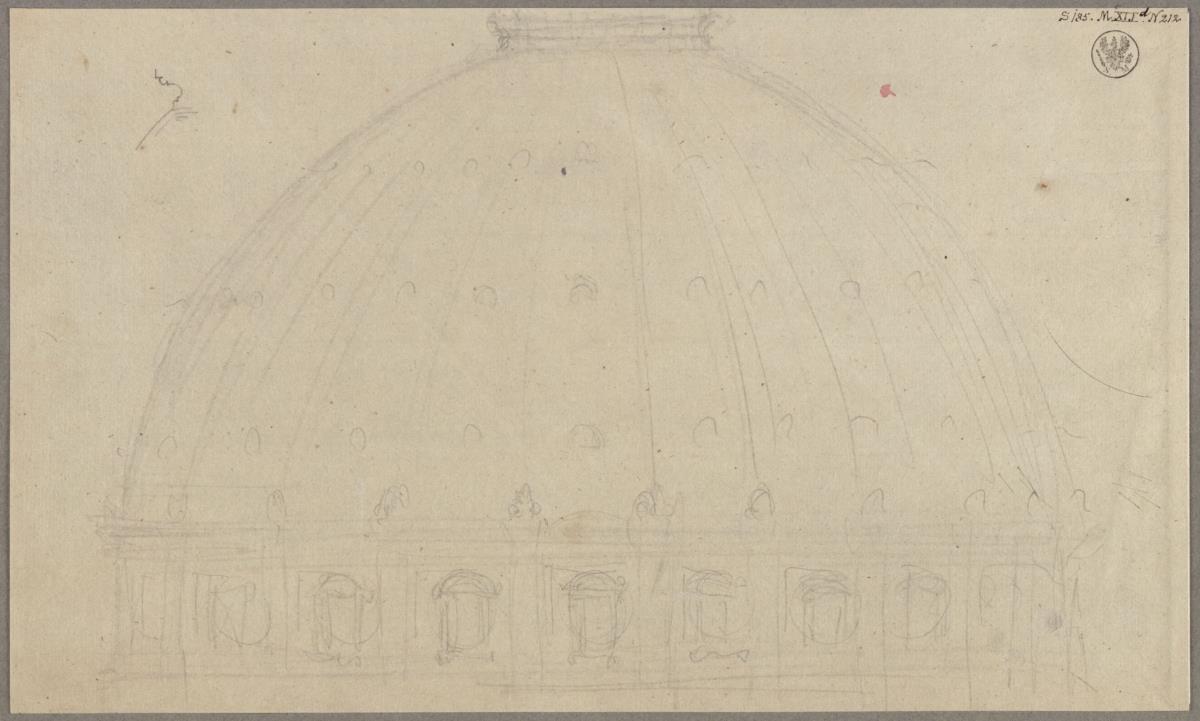 Berlin. Schloss. Entwurf zur Kapelle über Portal III (?). Ansicht der Kuppel