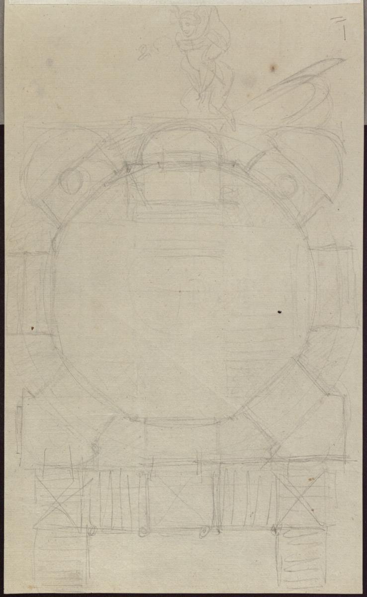 Berlin. Schloss. Entwurf zur Kapelle über Portal III (?) & Figurenstudie