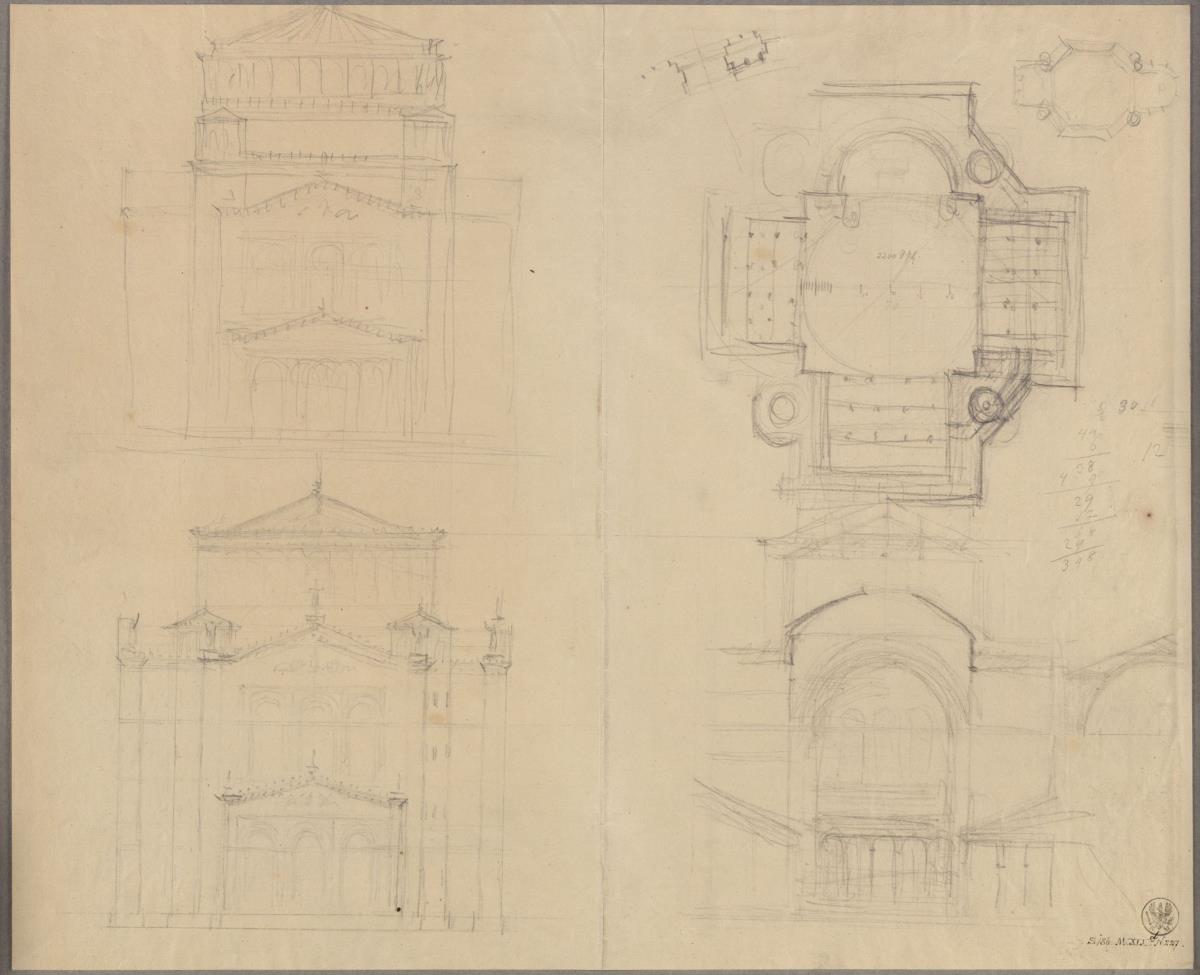 Berlin, Oranienburger Vorstadt. Entwurf zu einer Kirche (Vorstadtkirche Typ 5, "Kirche in Kreuzform")