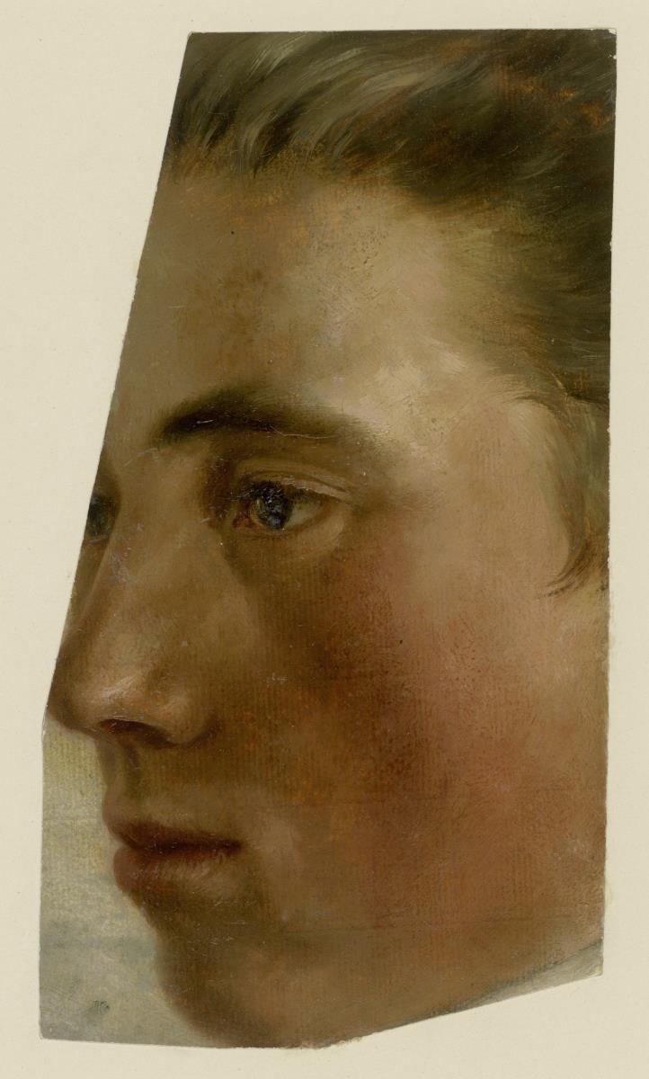 Gesicht eines Mannes im Profil nach links