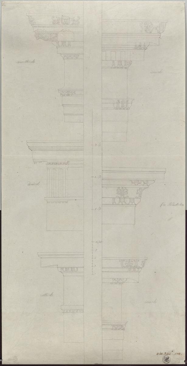 Entwürfe zum Gebälk / Entwürfe zur Architektur der Gesimse
