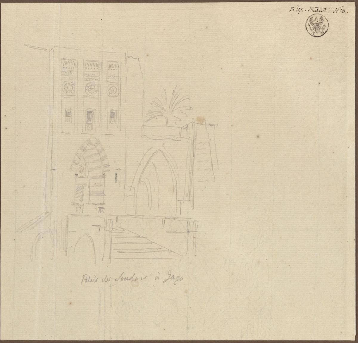 Entwürfe zu orientalischer Spitzbogenarchitektur / Palais der Soudans zu Gaza