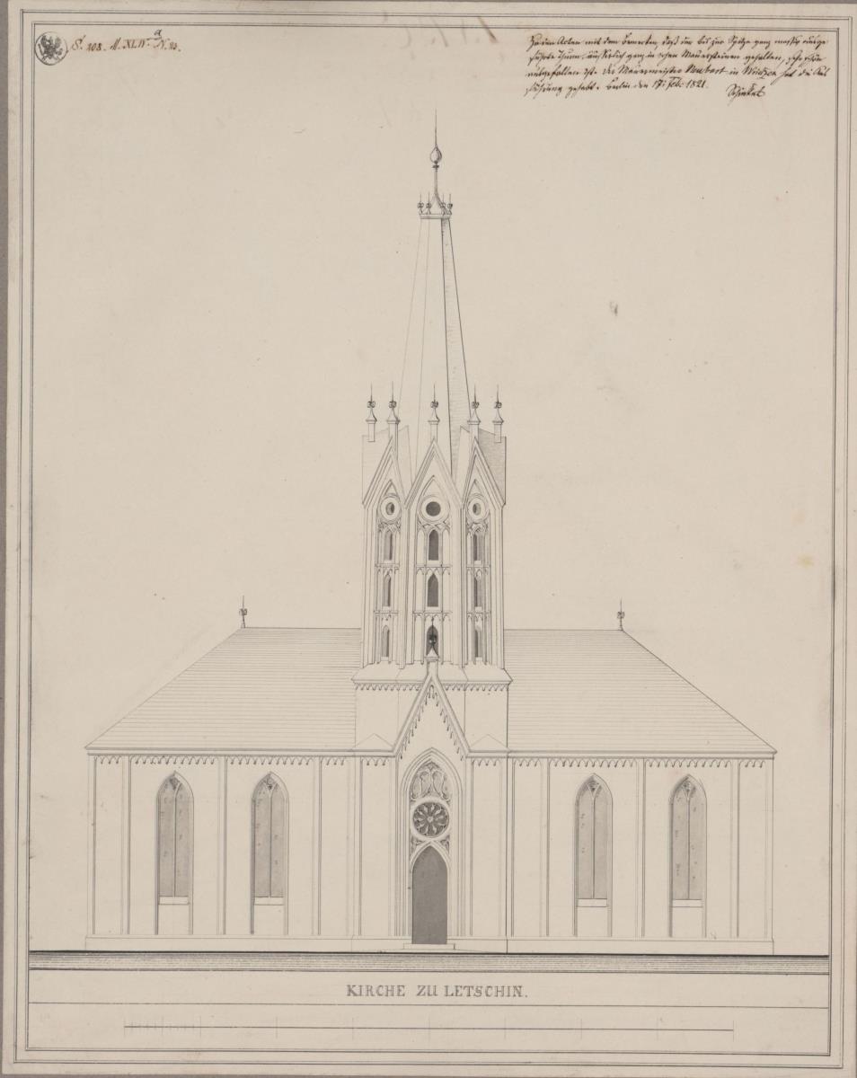 Letschin. Ausführungsentwurf zur Dorfkirche.
