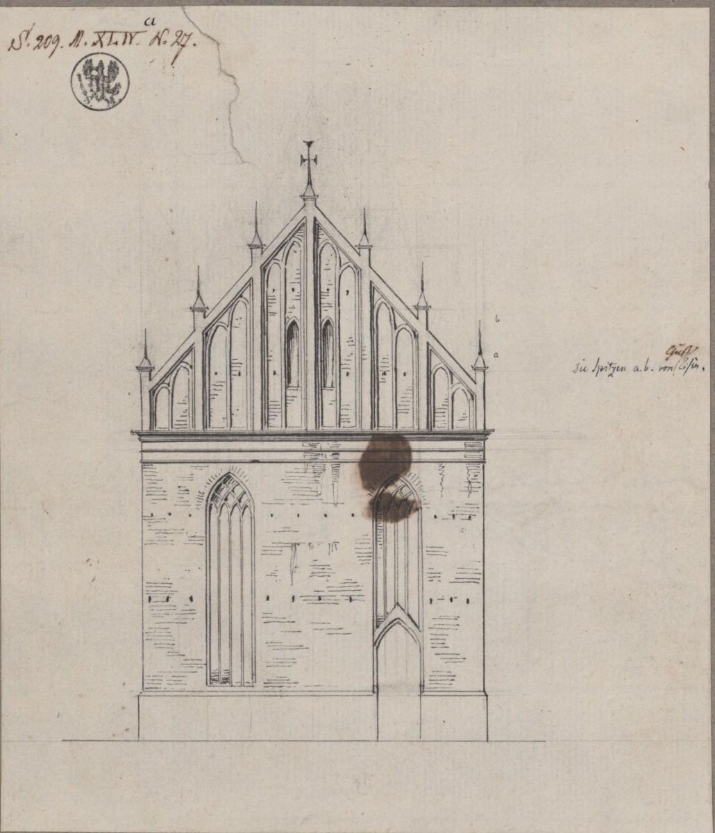 Teltow. St. Andreaskirche. Entwurf zur östlichen Giebelwand