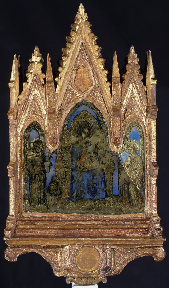 Christus am Kreuz zwischen Maria und Johannes / Thronende Madonna