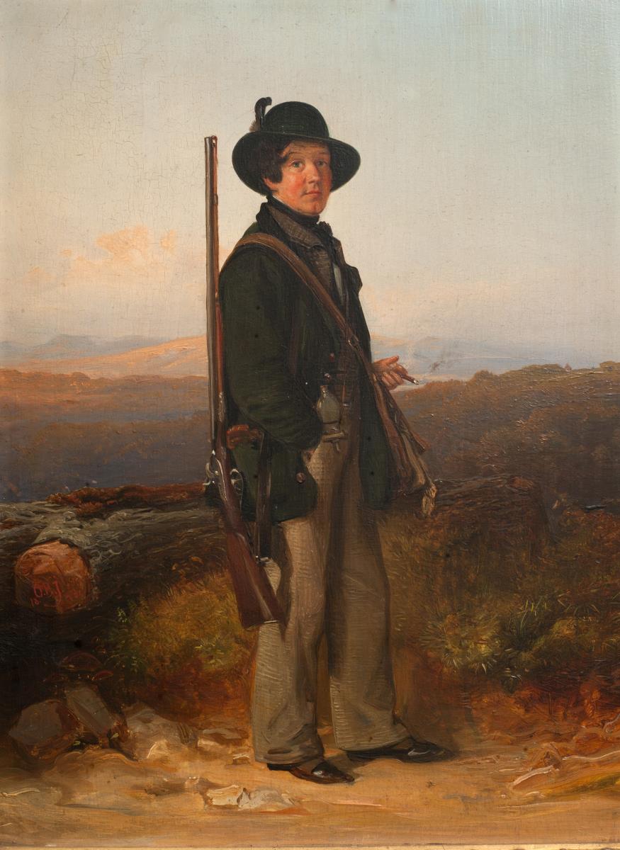 Der Jäger (Herr Oeffner im Jagdanzug)