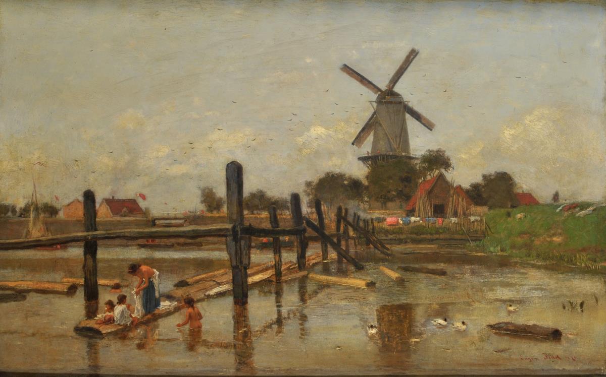 Landschaft mit badenden Kindern