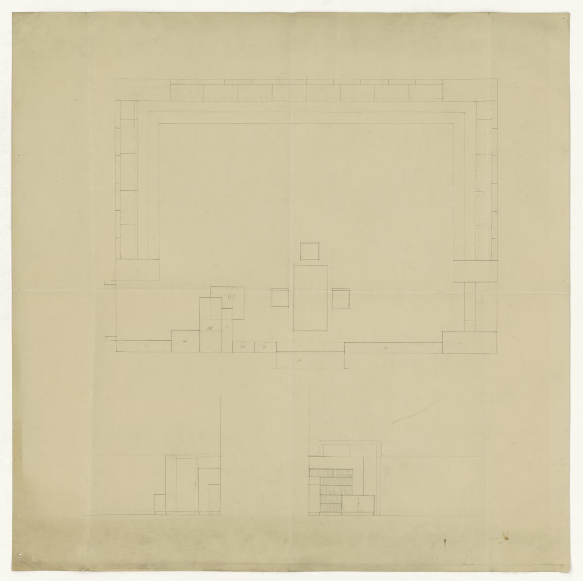 Entwurf Oberlichtsaal, Grundriss, Bauhaus Weimar (Lagepläne und Gebäude)