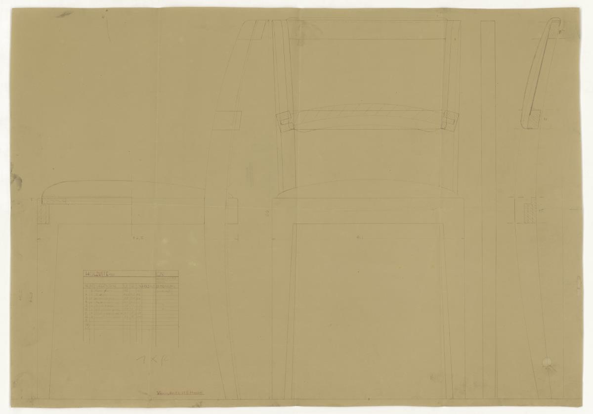 Flachpolsterstuhl, Auftrag Dr. Klein (Möbelentwürfe, Sitzmöbel)
