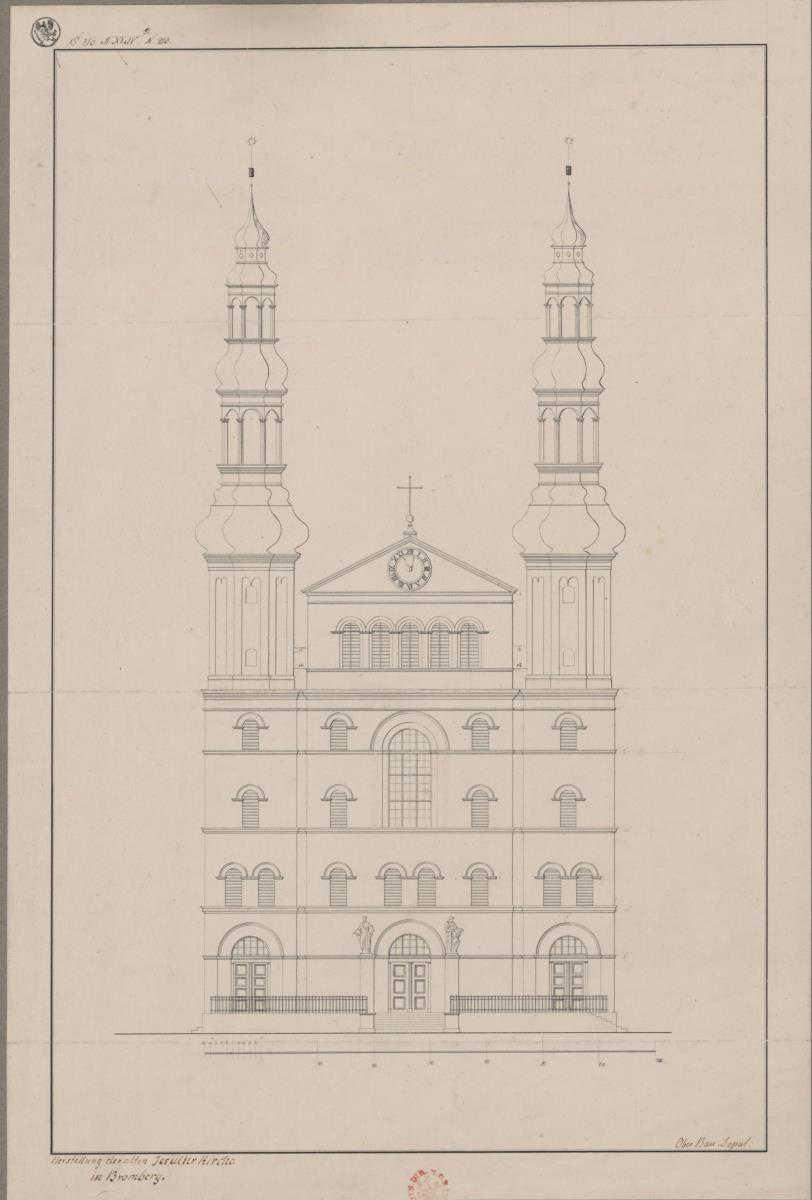 Bromberg (Bydgoszcz). Entwurf zur Jesuitenkirche St. Ignatius von Loyola. Vorderansicht