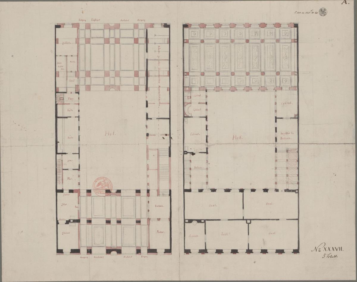 Berlin. Entwurf zum Haus Unter den Linden 76. Grundriss