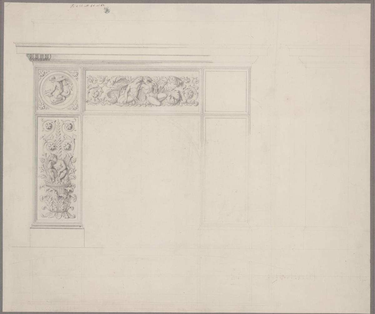 Berlin, Wilhelmstraße 102. Palais des Prinzen Albrecht von Preußen (?). Entwurf zu einer Kamineinfassung
