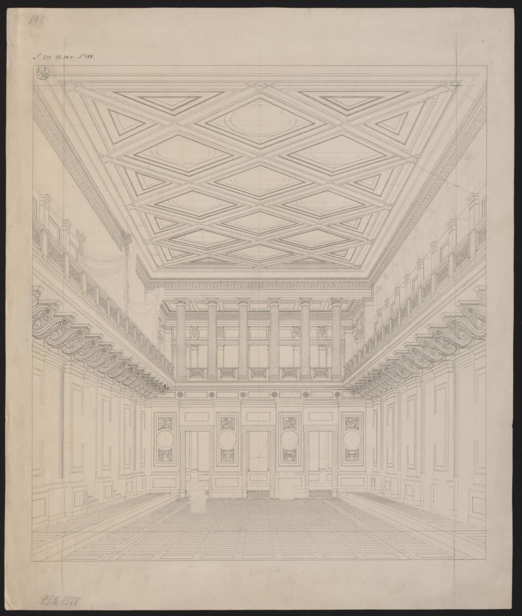 Berlin. Schauspielhaus auf dem Gendarmenmarkt, Konzertsaal. Ansicht