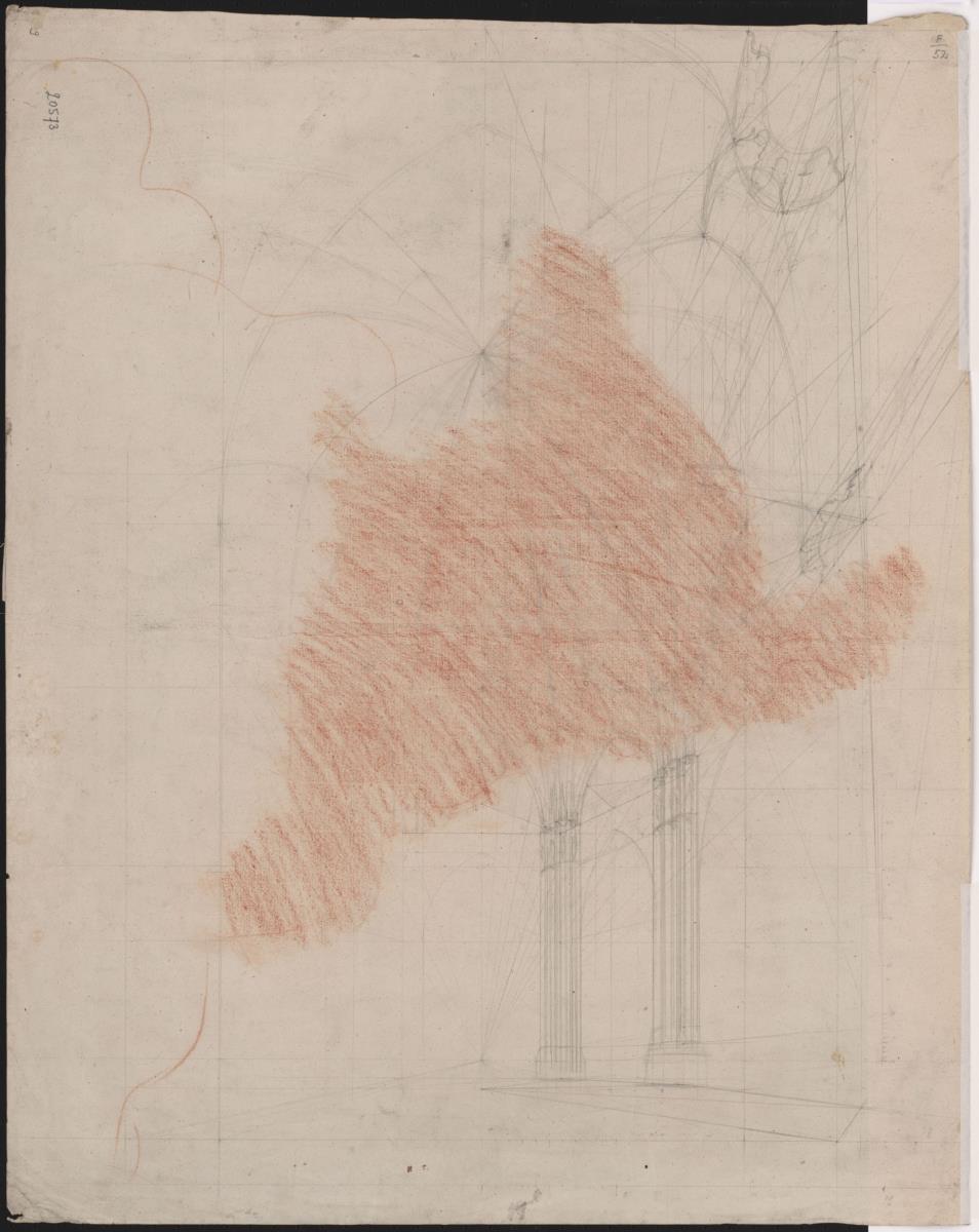 Berlin. Entwurf zu einem Dom als Denkmal für die Befreiungskriege (Befreiungsdom) (?). Perspektivische Konstruktion des Inneren