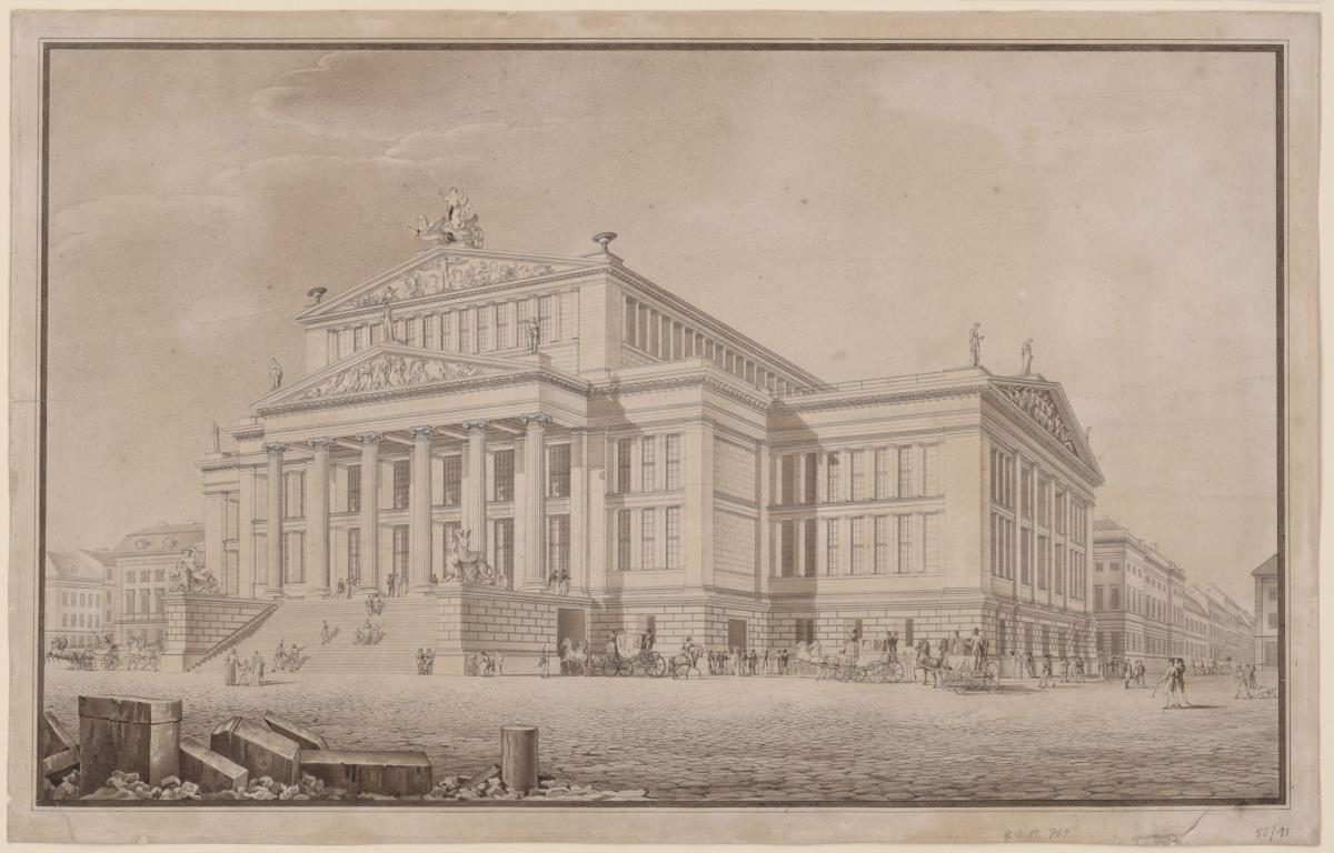 Berlin. Schauspielhaus auf dem Gendarmenmarkt. Perspektivische Ansicht