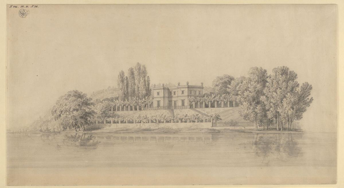 Berlin. Schloss Glienicke, Casino. Ansicht von der Wasserseite