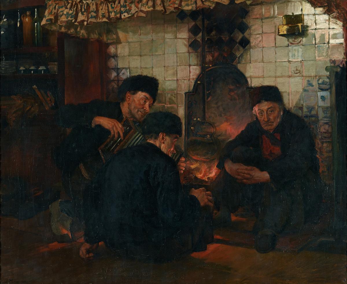Männer am Kamin
