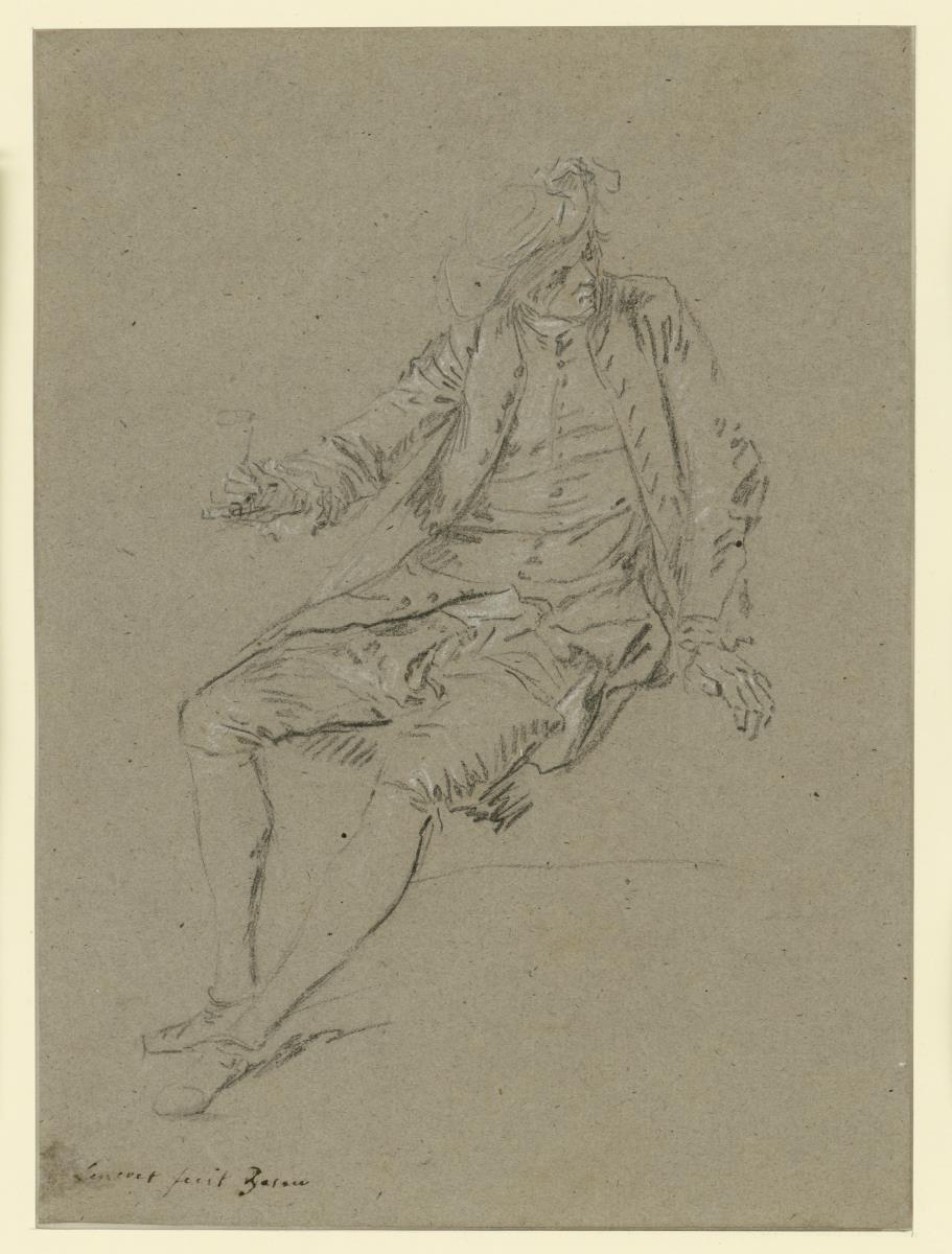 L'automne / Der Herbst  (Studie einer sitzenden männlichen Figur) für ein Gemälde aus einer Serie der vier Jahreszeiten (heute Musée du Louvre, Paris)