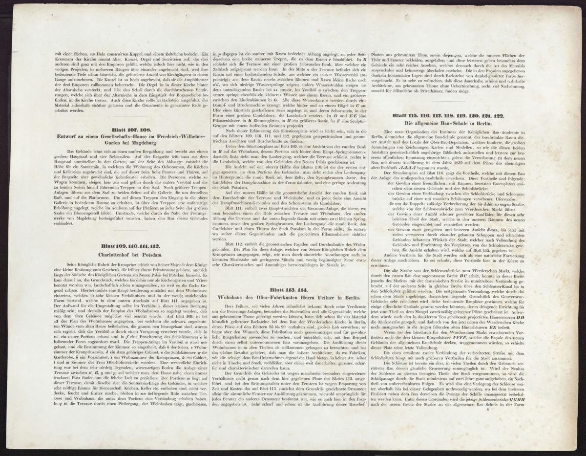 Sammlung architektonischer Entwürfe. Seite zu Blatt 103-122