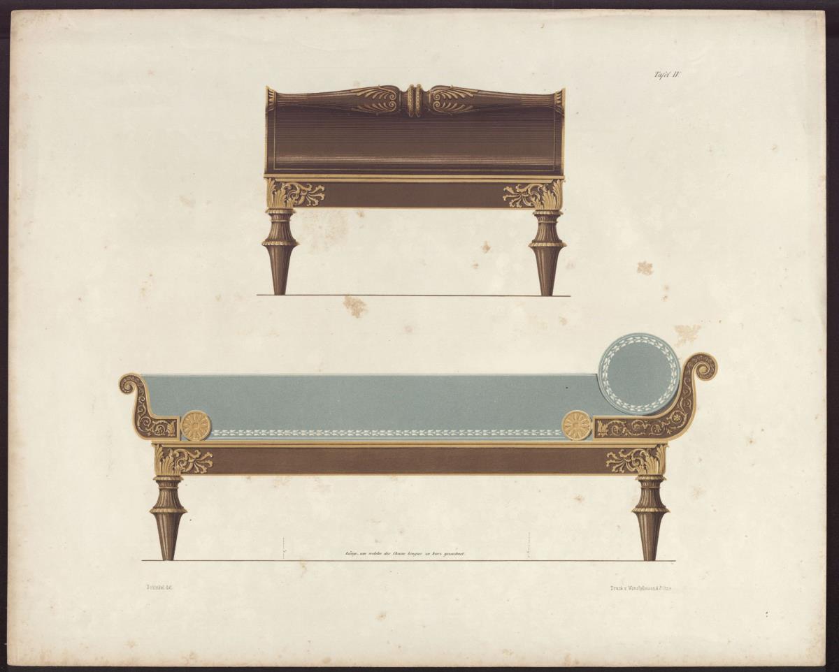 Tafel 4: Ansichten einer Chaiselongue