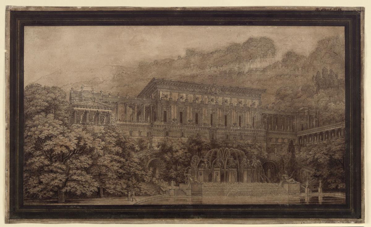Schloss mit großer Brunnenanlage