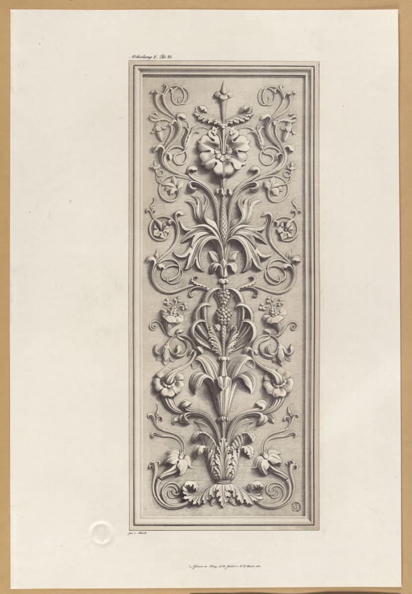 Vorbilder für Fabrikanten und Handwerker. Teil 1, Abteilung 1, Blatt 25: Marmorrelief aus der Villa Poniatowski in Rom