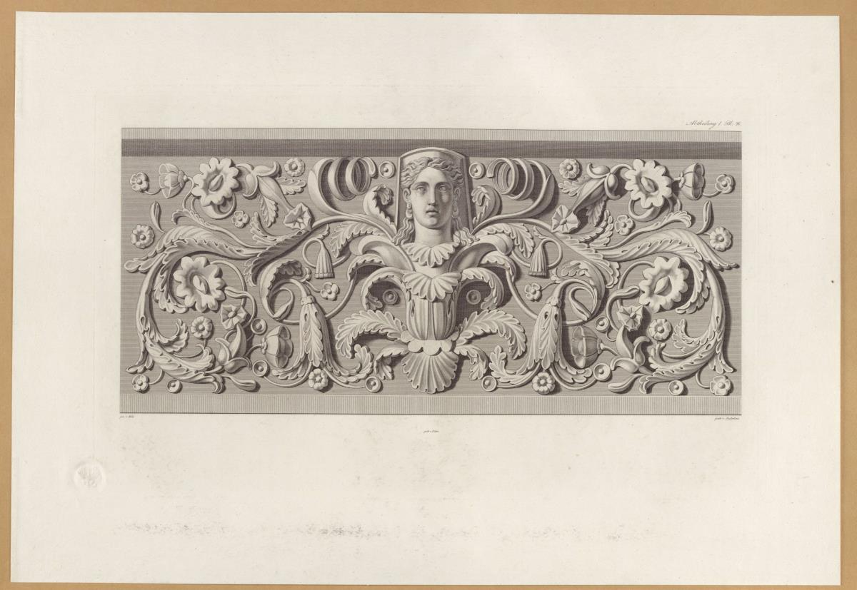 Vorbilder für Fabrikanten und Handwerker. Teil 1, Abteilung 1, Blatt 26: Terrakottarelief aus der Villa Poniatowski in Rom