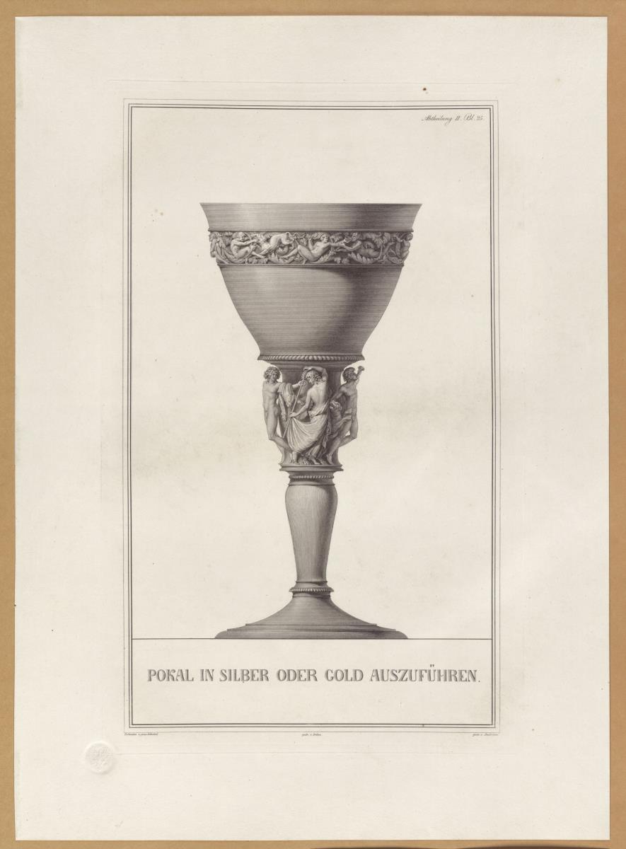 Vorbilder für Fabrikanten und Handwerker. Teil 1, Abteilung 2, Blatt 25: Entwurf für einen "Pokal in Silber oder Gold auszuführen"