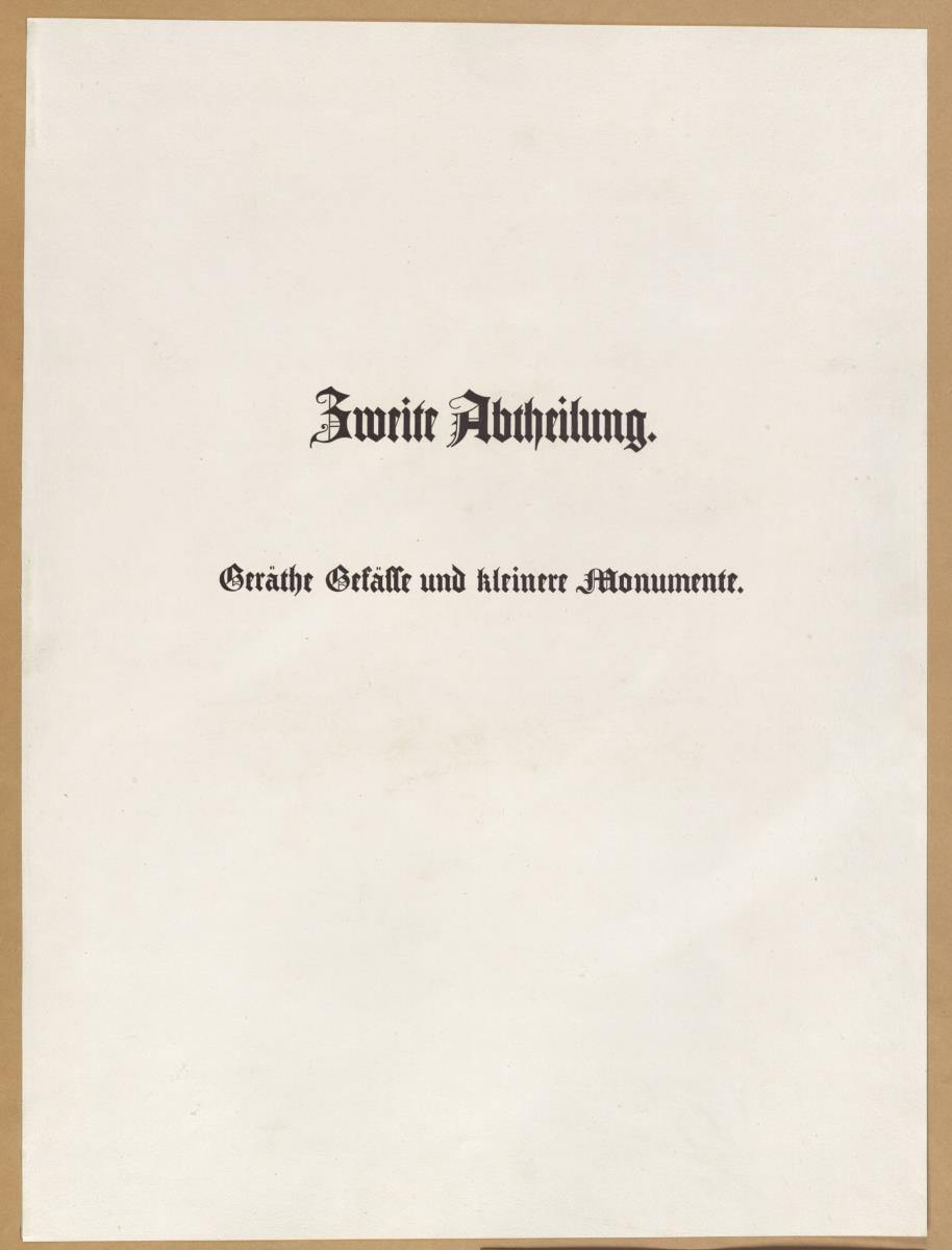 Vorbilder für Fabrikanten und Handwerker. Teil 2, Zwischentitel: Zweite Abtheilung./ Geräthe Gefässe und kleinere Monumente.