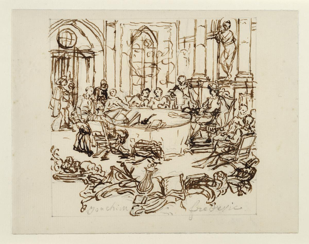 Schlußvignette zum Leben Joachim Friedrichs (Entwurf für eine Vignette für die „Mémoires pour servir à l'histoire de la Maison de Brandebourg“)