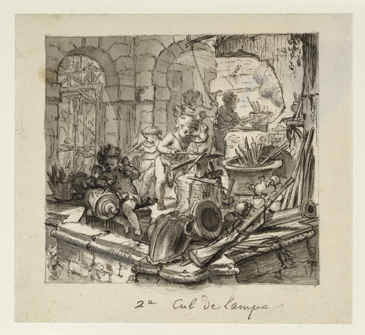 Schlußvignette zum zweiten Gesang (Entwurf für eine Vignette für die „L'Art de la Guerre“ / „Die Kriegskunst“) von Friedrich dem Großen)