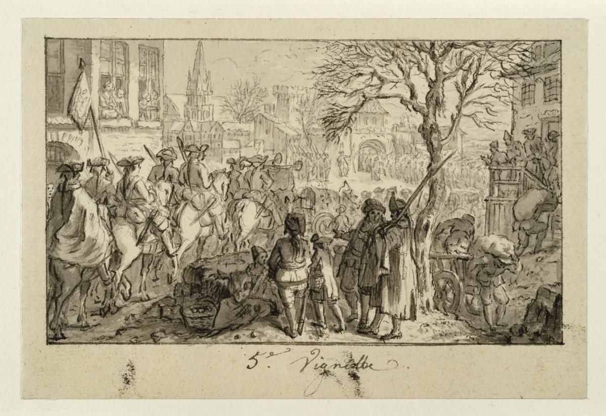 Anfangsvignette zum fünften Gesang (Entwurf für eine Vignette für die „L'Art de la Guerre“ / „Die Kriegskunst“) von Friedrich dem Großen)