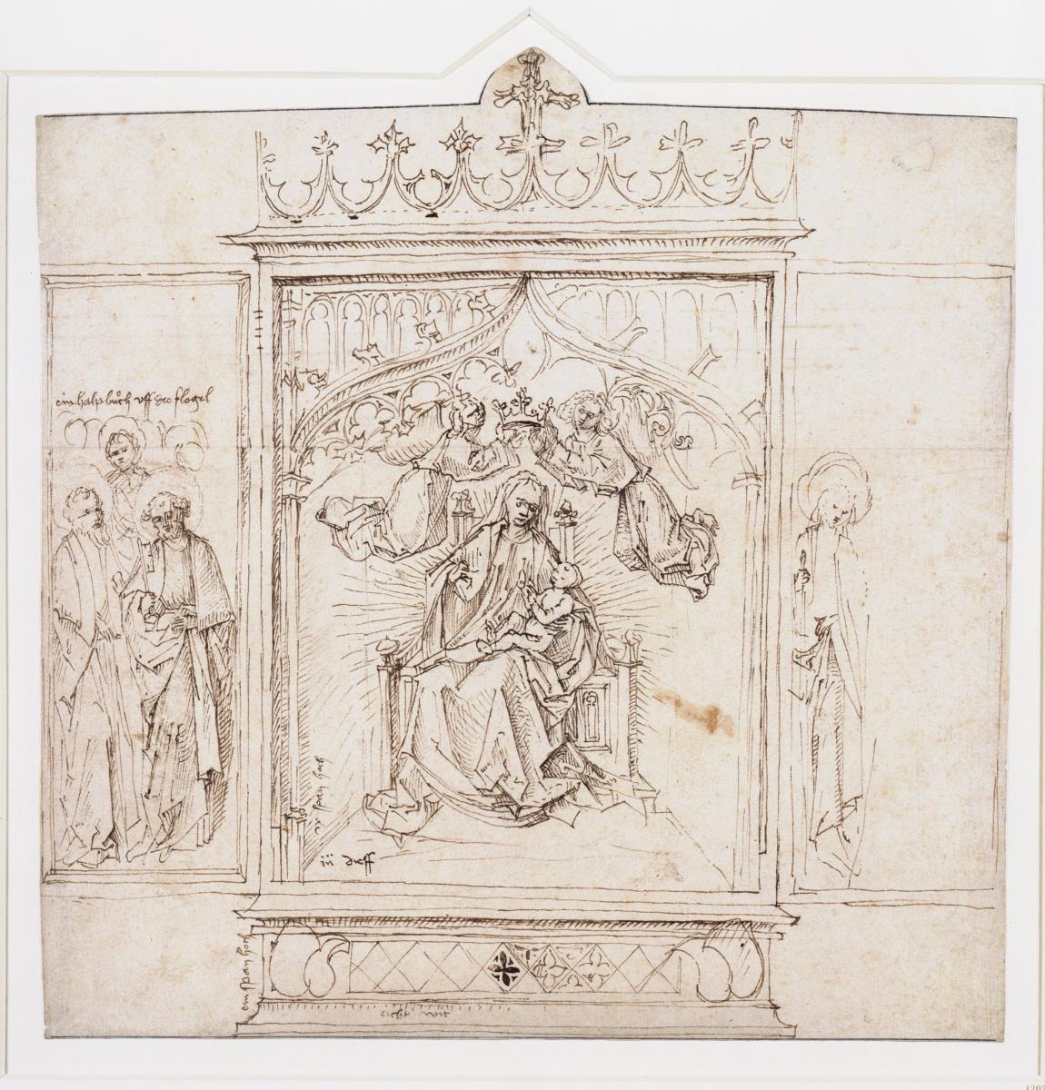 Flügelaltar mit einer Madonna und Heiligen