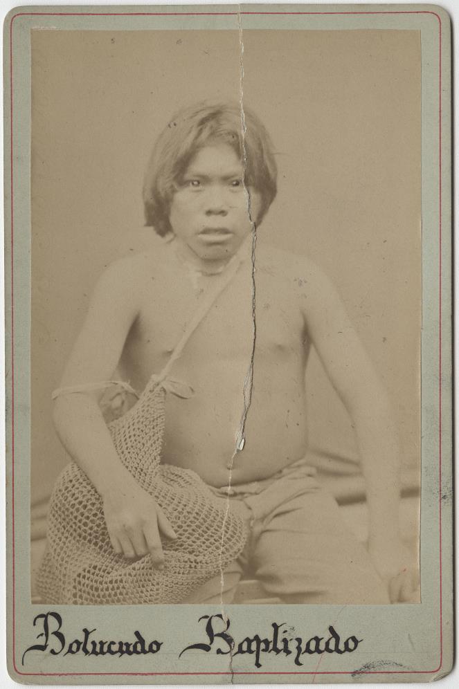 "Botokuden-"Indianer mit Netztasche
