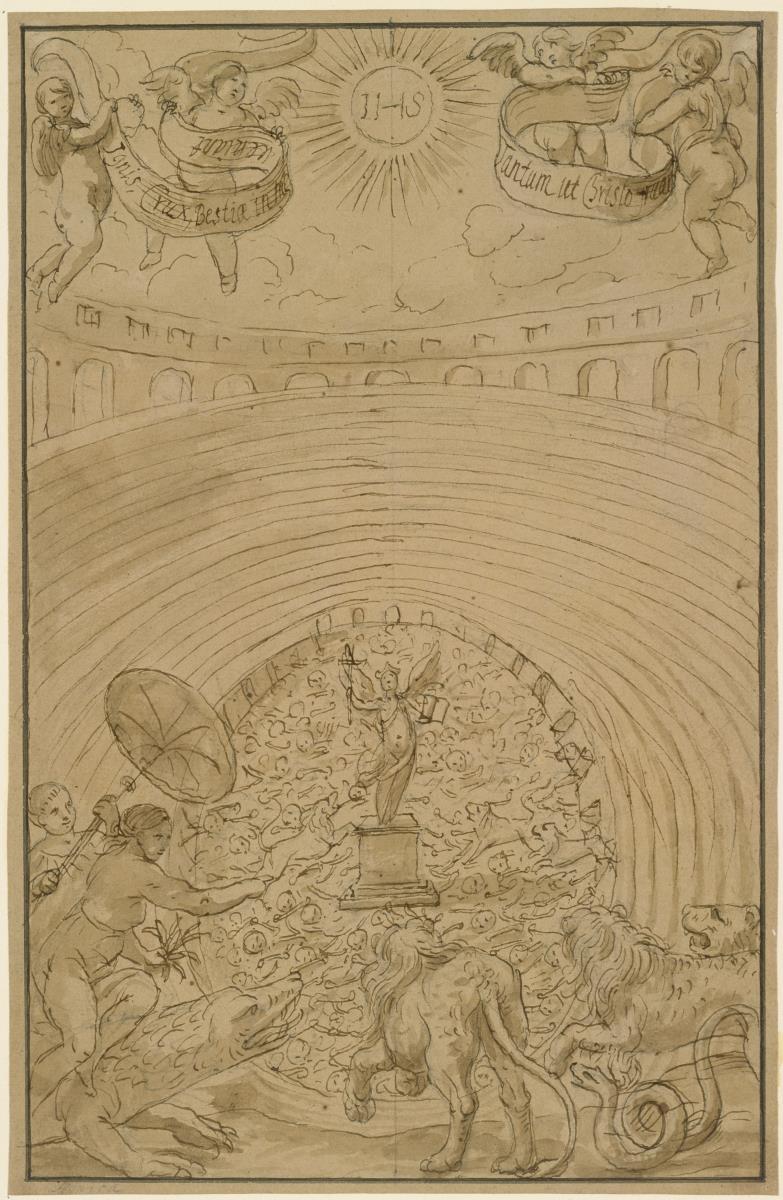 Illustration zu Tanner, Societas Christi: Ignes, crux, bestia in me veniant