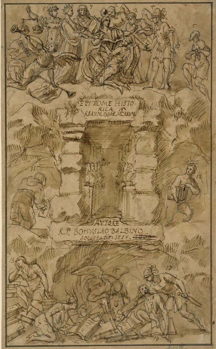 Titelentwurf zu Bohuslav Balbinus, Epitome historica rerum bohemicarum
