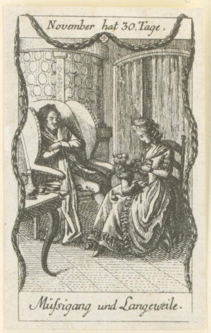 Monatsdarstellung: Novembe, Müssiggang und Lageweile