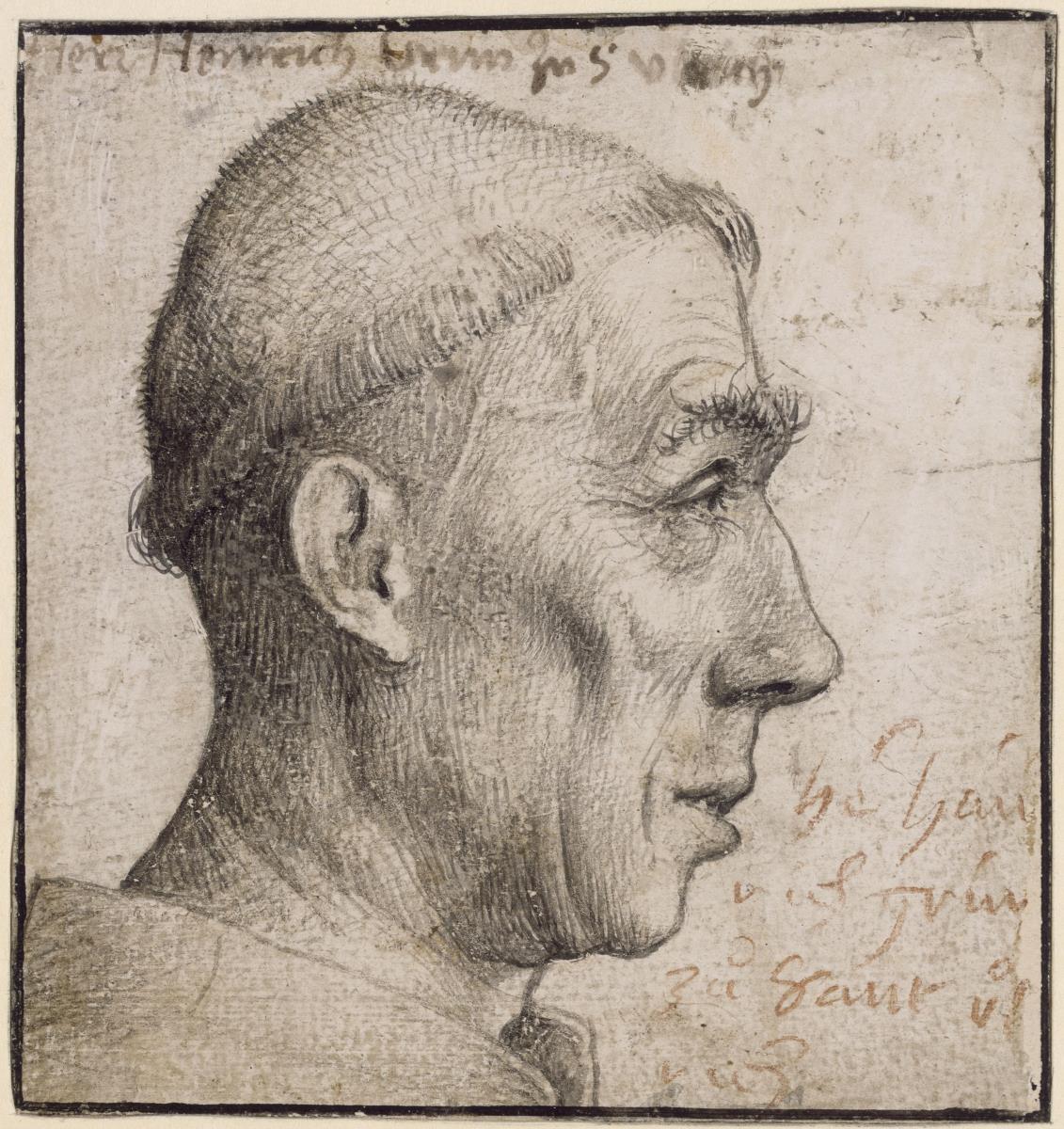 Heinrich Grün, im Profil nach rechts