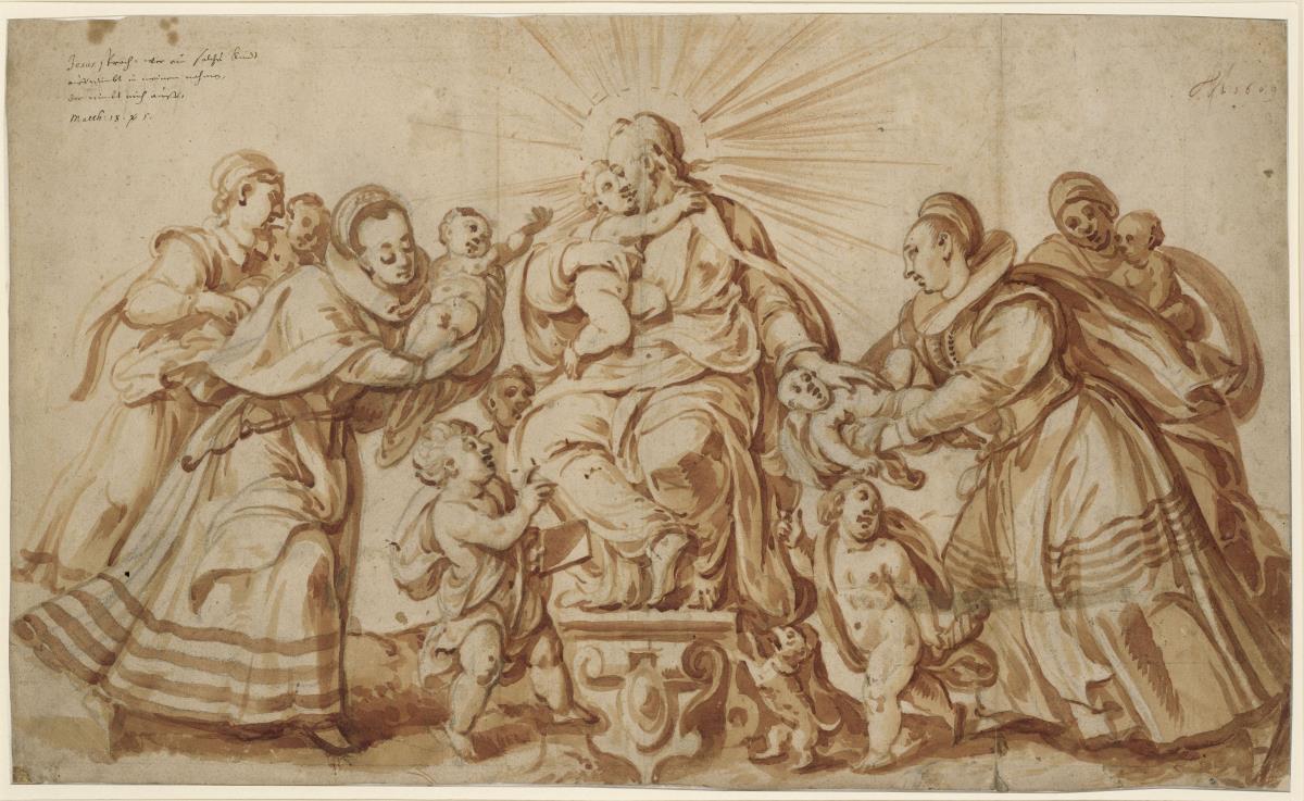 Christus werden die Kinder gebracht (Caritas Allegorie)