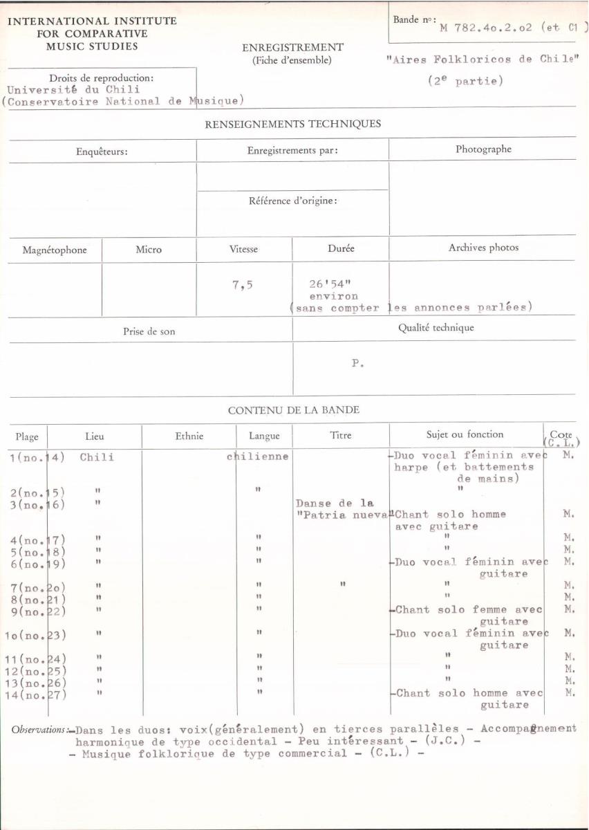 "Aires Folkloricos de Chile" (2e partie)