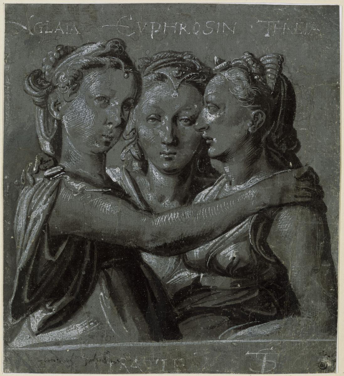 Halbfiguren dreier Musen
