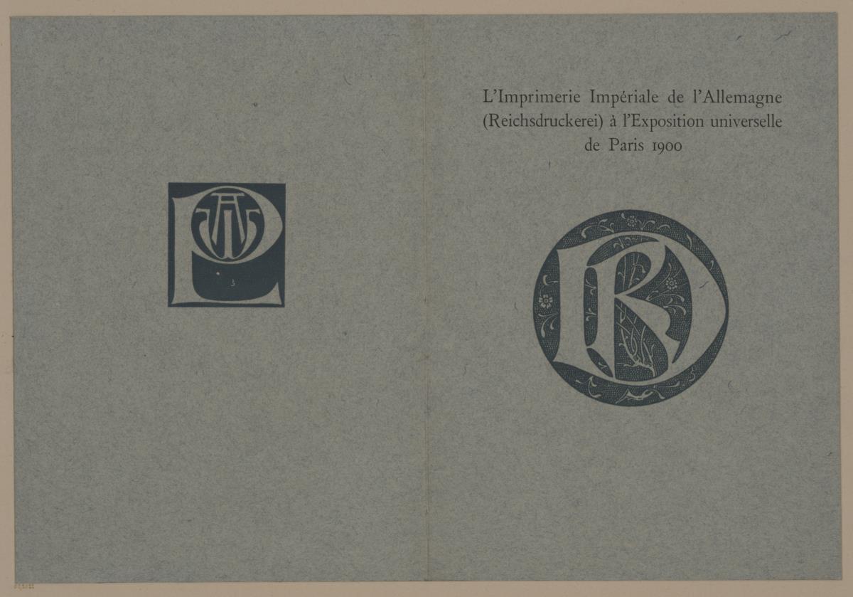 L'imprimerie Impériale de l' Allemagne (Reichsdruckerei) à l' Exposition universelle de Paris 1900