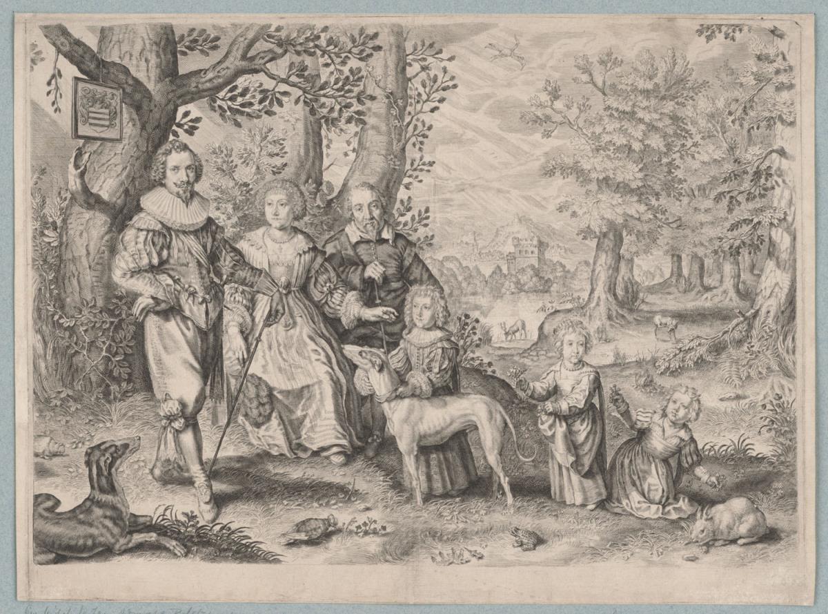 Porträt des Nicolas Lejay mit Familie
