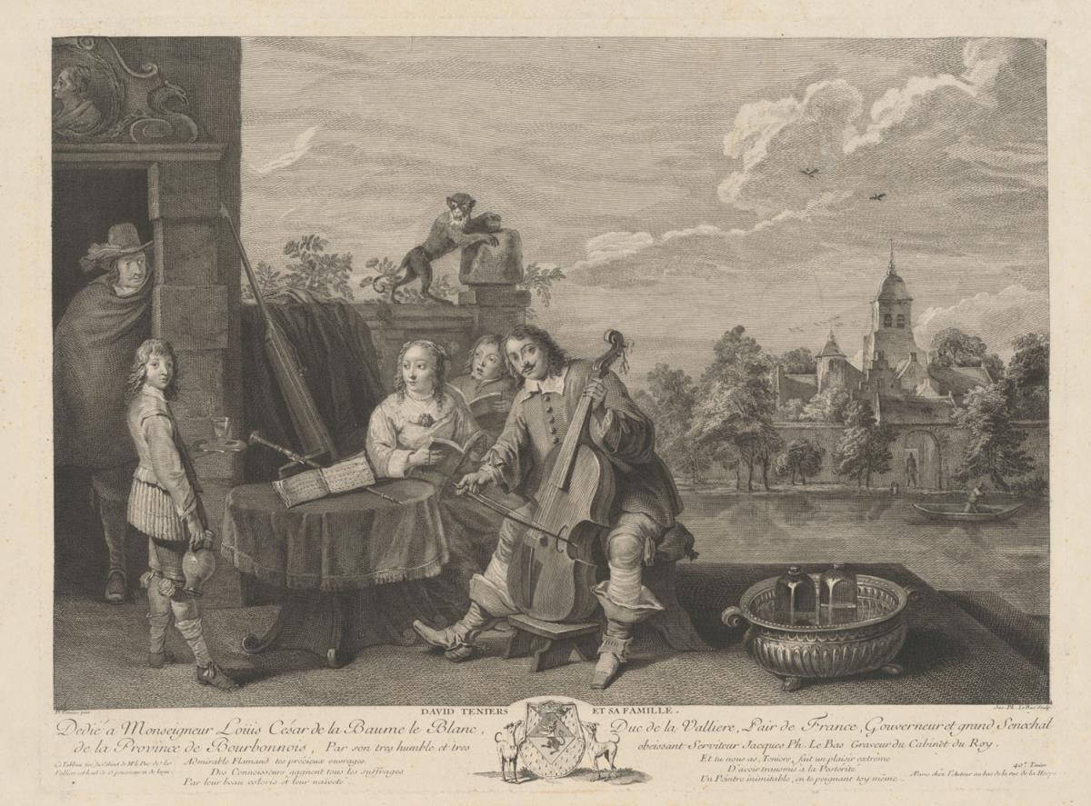 Porträt des David Teniers und seiner Familie beim Musizieren