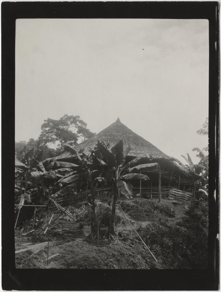 Chocóhütte. Haushut auf der Spitze der Hütte