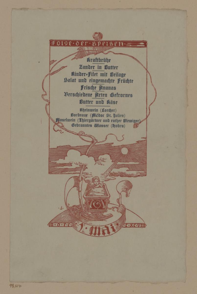 Essen anlässlich des Geburtstages 1. Mai 1898
